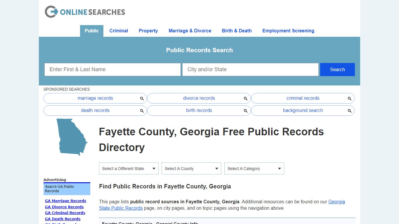 Fayette County, Georgia Public Records Directory