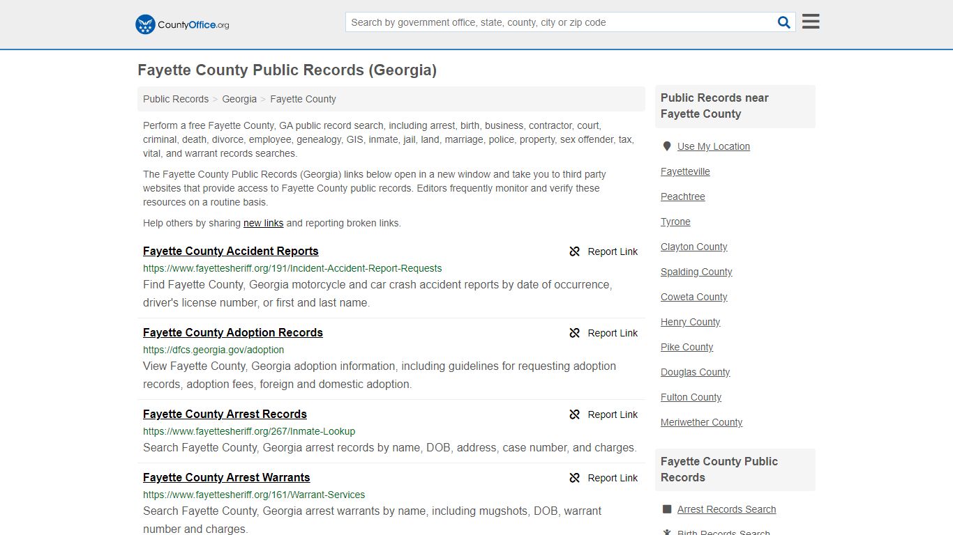 Public Records - Fayette County, GA (Business, Criminal ...